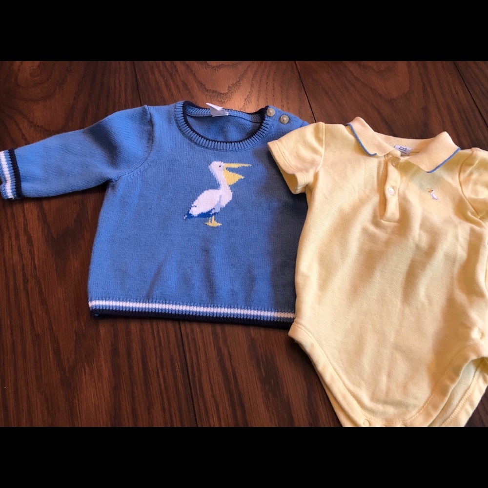 Janie and jack boys sweater and onesie.